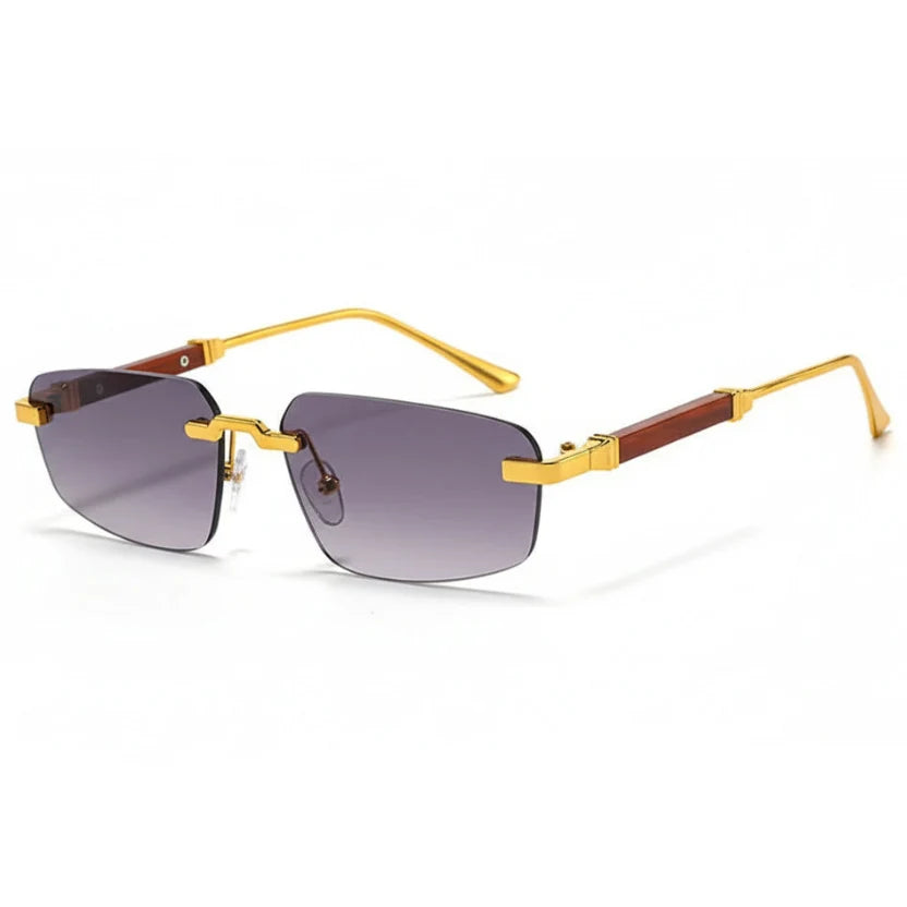 Solano Rimless Wood Sunglasses - Lightweight UV Protection