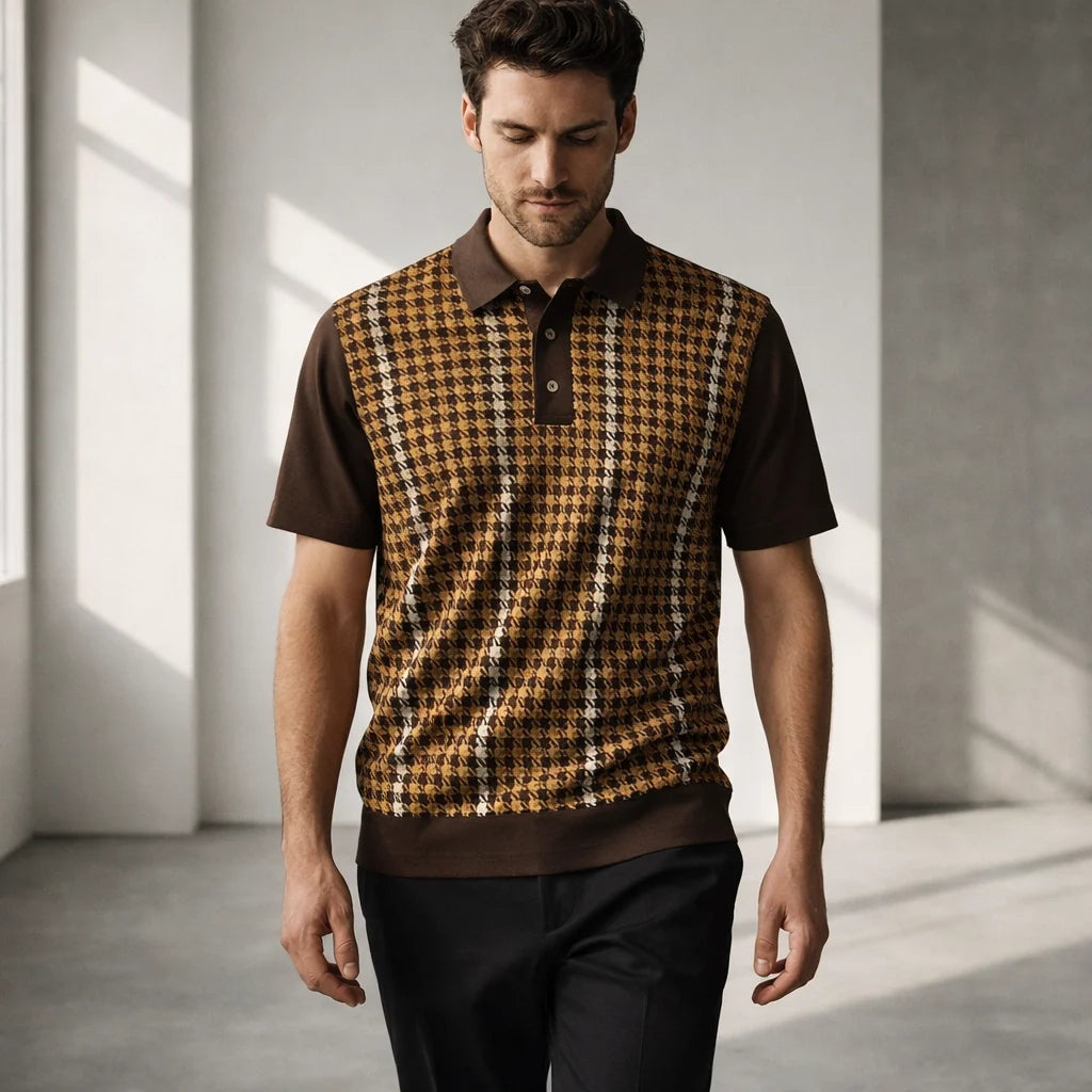 Pinnacle Men's Knit Polo Shirt - Breathable Cotton Blend