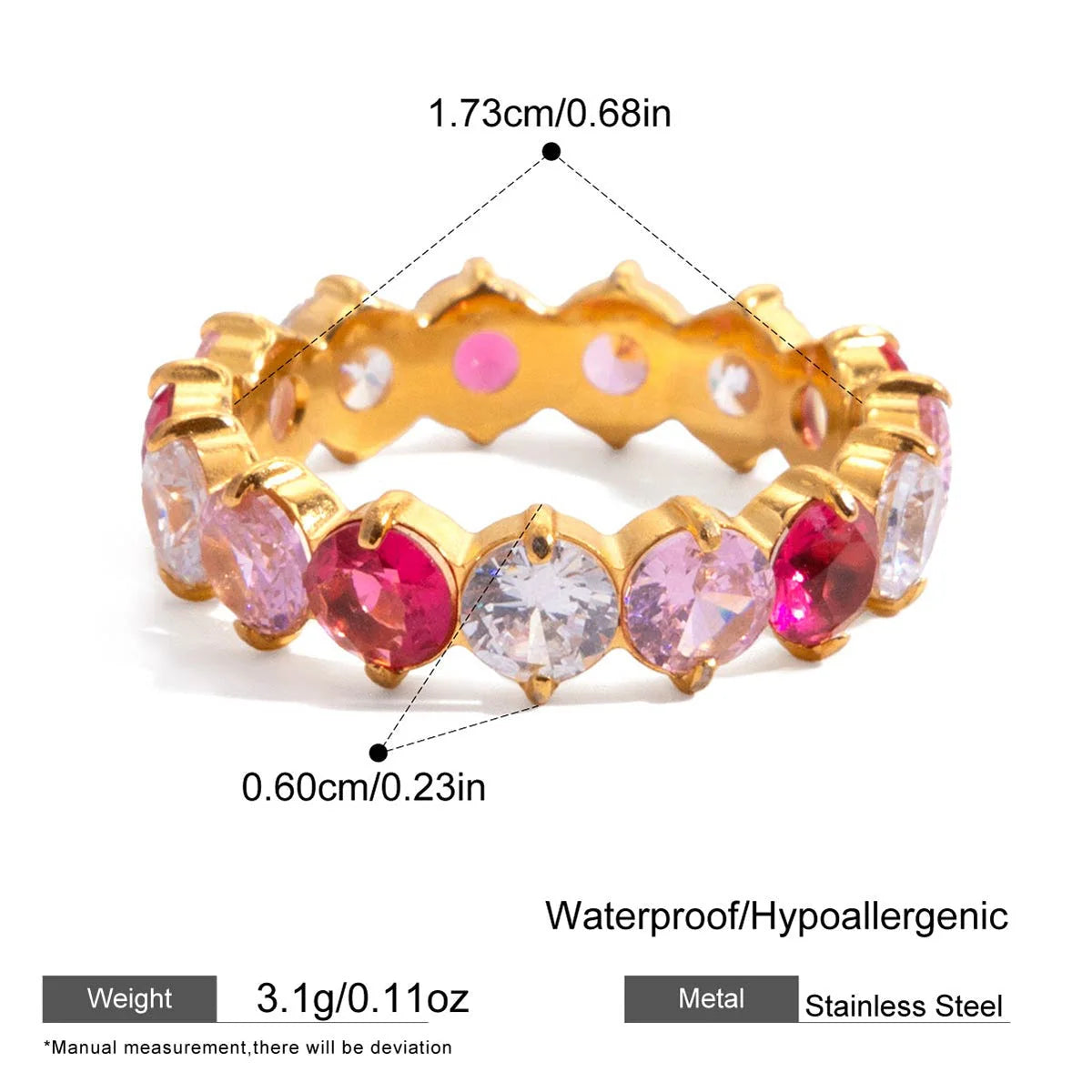 Chroma Eternity Ring - Handcrafted Sterling Silver Band