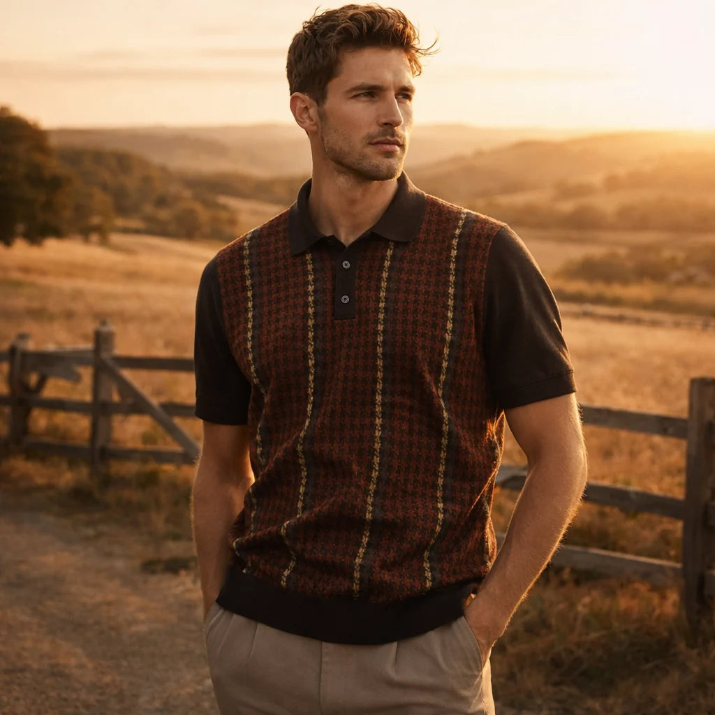 Pinnacle Men's Knit Polo Shirt - Breathable Cotton Blend