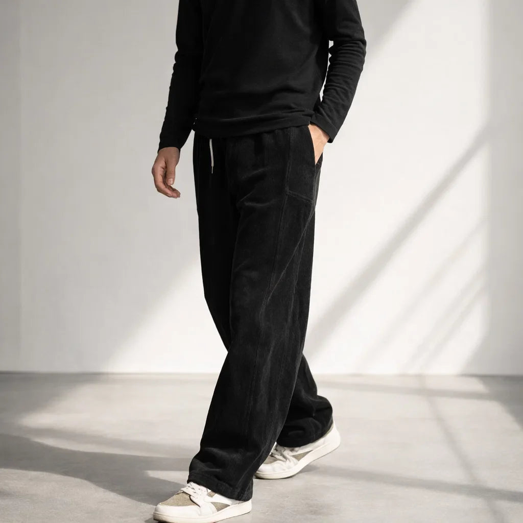 Men's Corduroy Drawstring Pants - Comfortable Casual Trousers