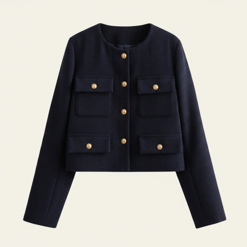 Aurelia Women's Wool Cropped Sweater Jacket - Warm Winter Outerwear