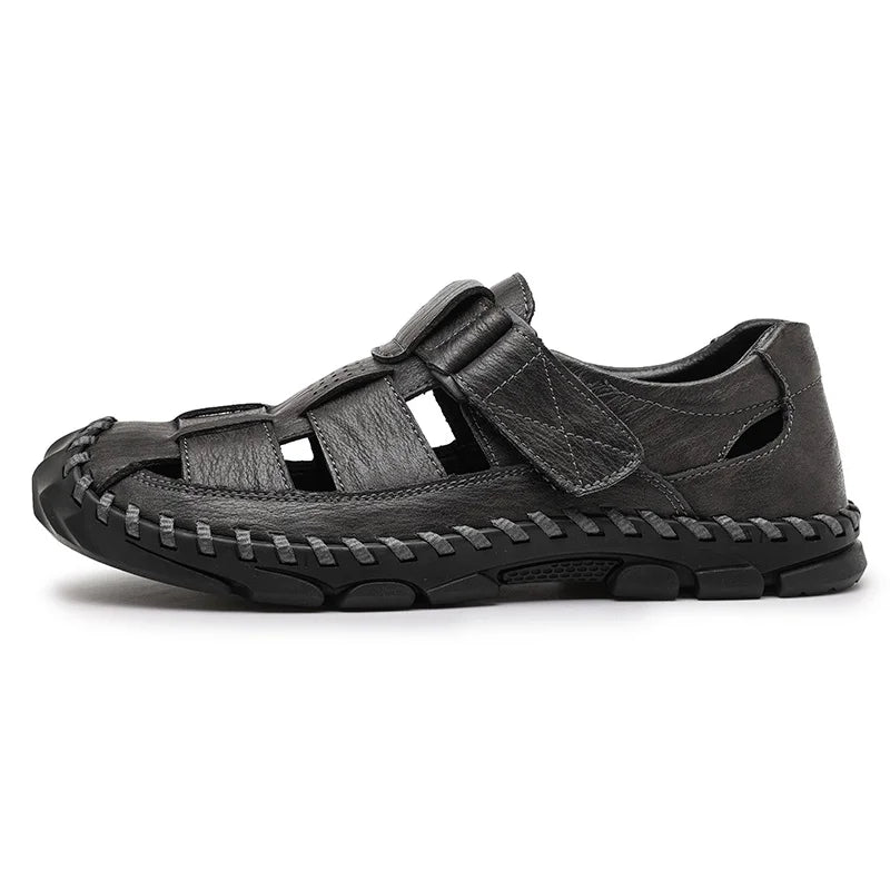 Corbin Men's Genuine Leather Fisherman Sandals - Comfortable Summer Footwear