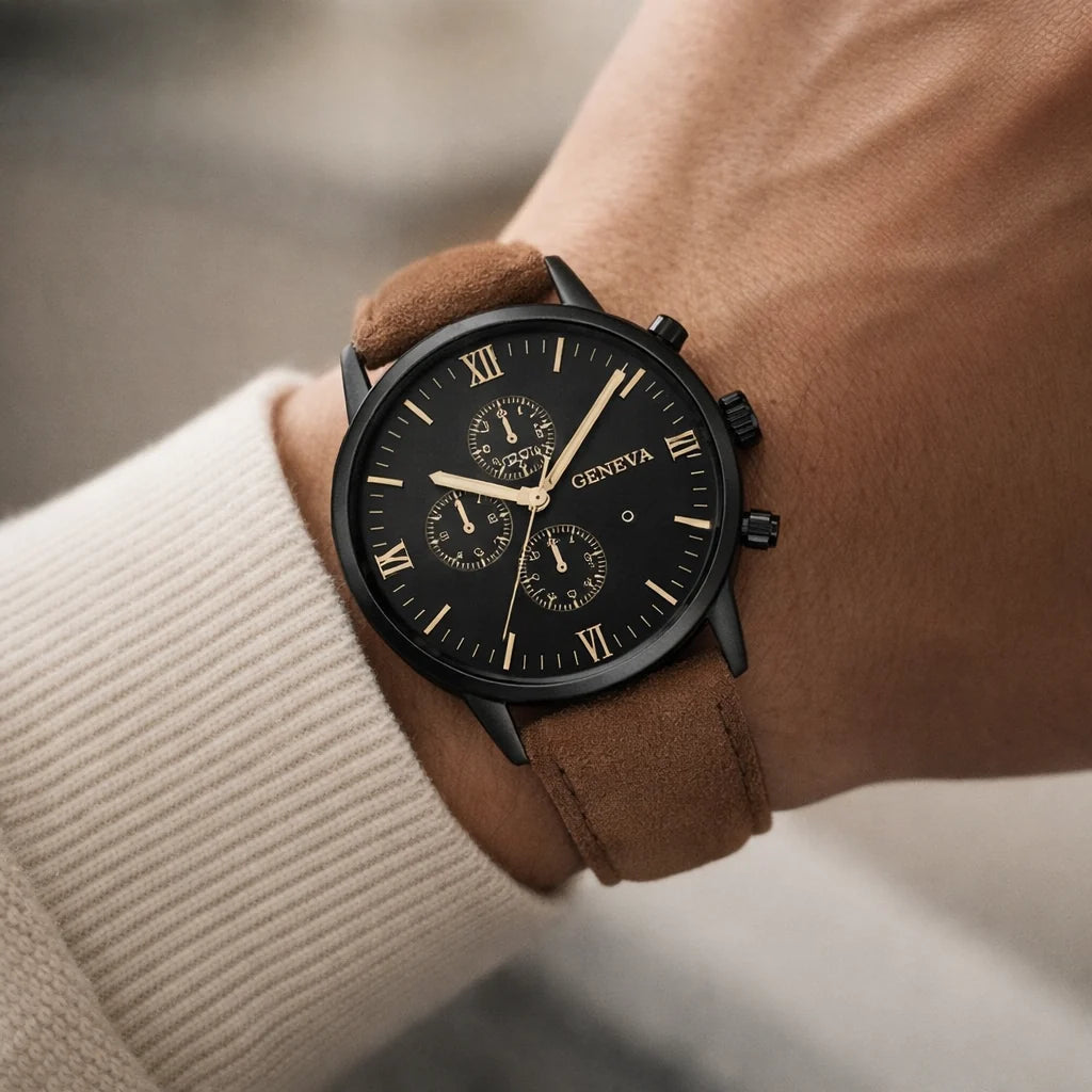 Geneva Classic Chronograph Men's Watch - Stainless Steel
