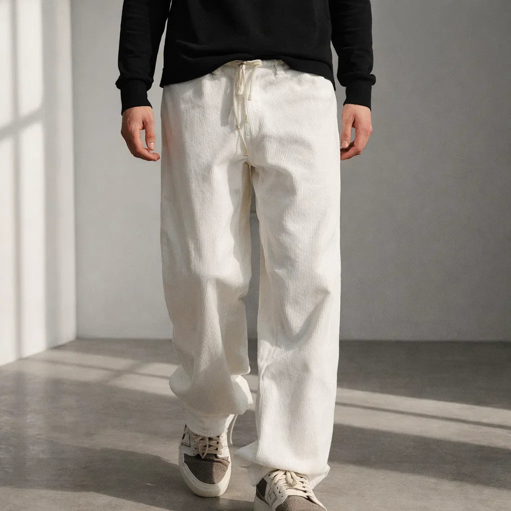 Men's Corduroy Drawstring Pants - Comfortable Casual Trousers
