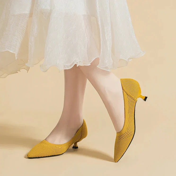 Aurielle Women's Kitten Heel Pumps - Comfortable Pointed Toe Shoes