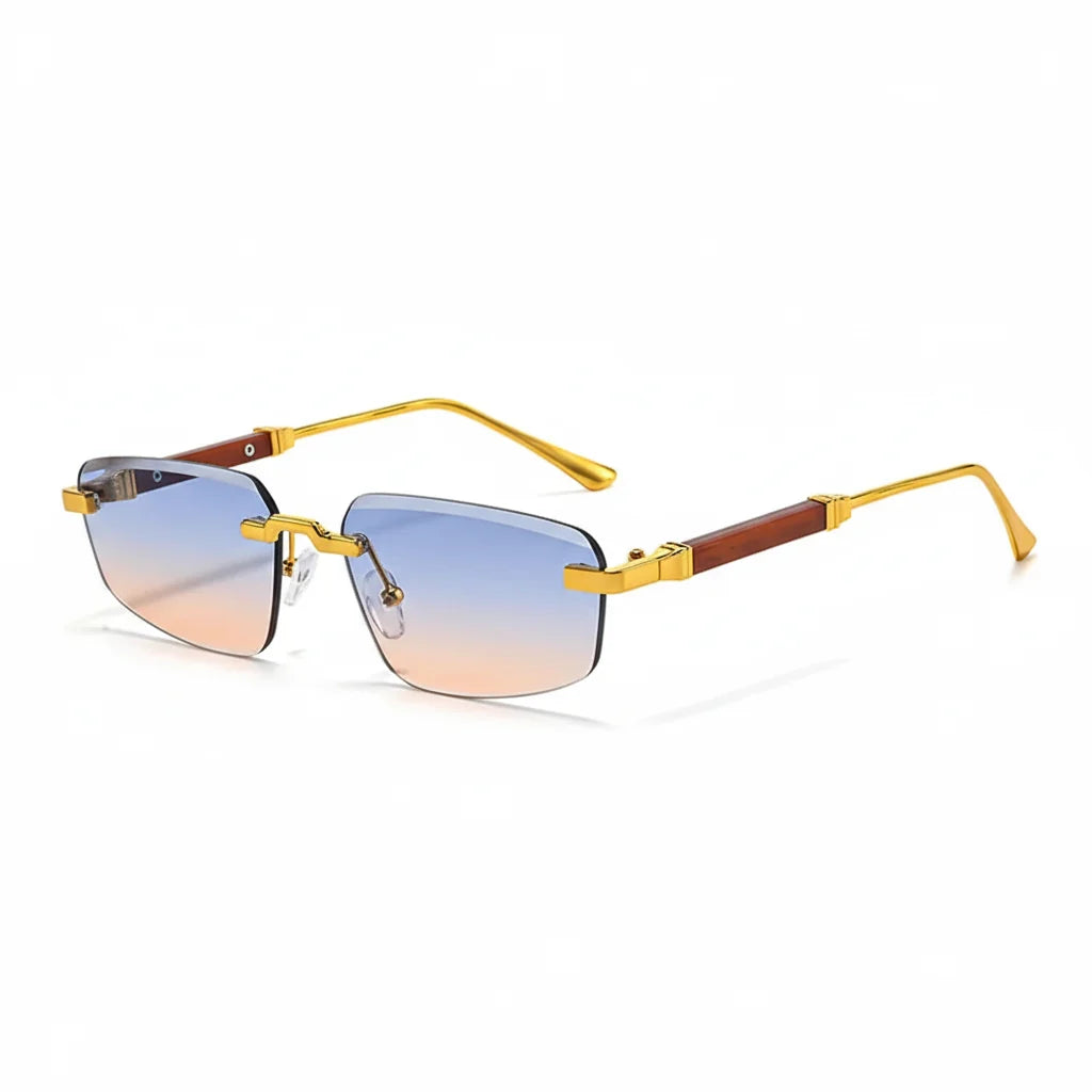 Solano Rimless Wood Sunglasses - Lightweight UV Protection