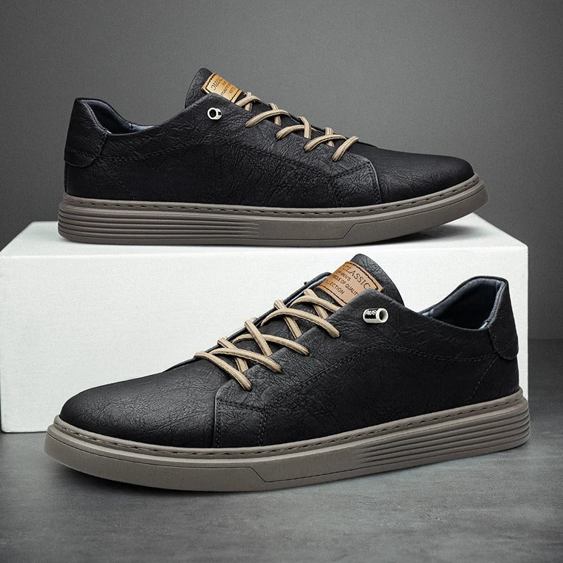 UrbanStride Men's Genuine Leather Sneakers - Comfortable Casual Footwear