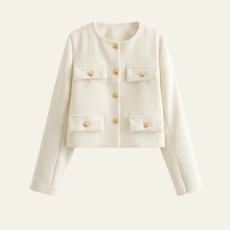 Aurelia Women's Wool Cropped Sweater Jacket - Warm Winter Outerwear