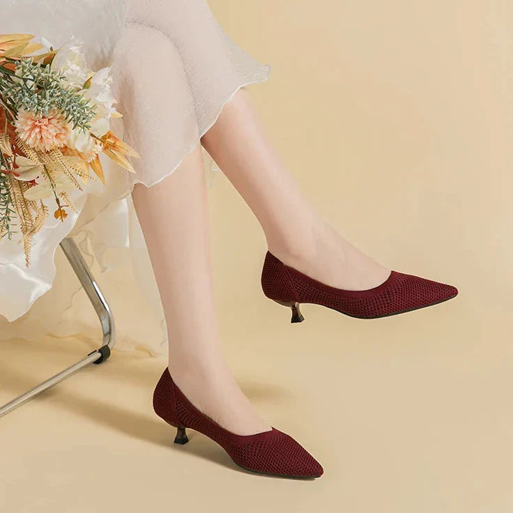Aurielle Women's Kitten Heel Pumps - Comfortable Pointed Toe Shoes
