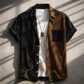 Emerio Men's Corduroy Contrast Button-Down Shirt