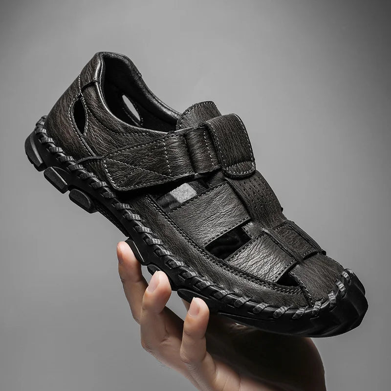 Corbin Men's Genuine Leather Fisherman Sandals - Comfortable Summer Footwear