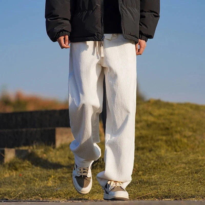 Men's Corduroy Drawstring Pants - Comfortable Casual Trousers