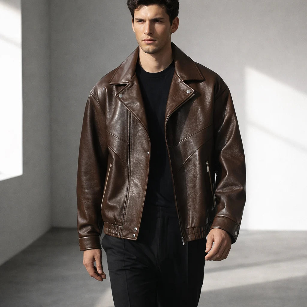 Statesman Men's Premium Leather Jacket - Classic Fit