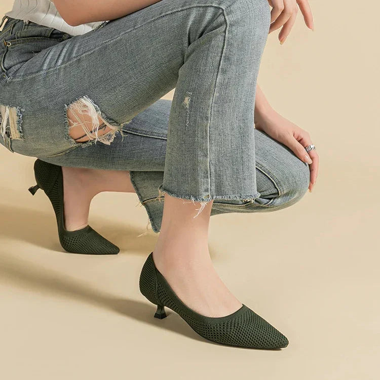 Aurielle Women's Kitten Heel Pumps - Comfortable Pointed Toe Shoes