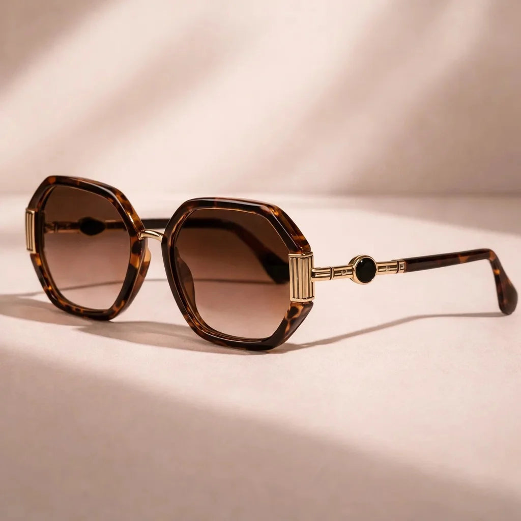 Lunza Hexagonal Frame Sunglasses - UV Protection