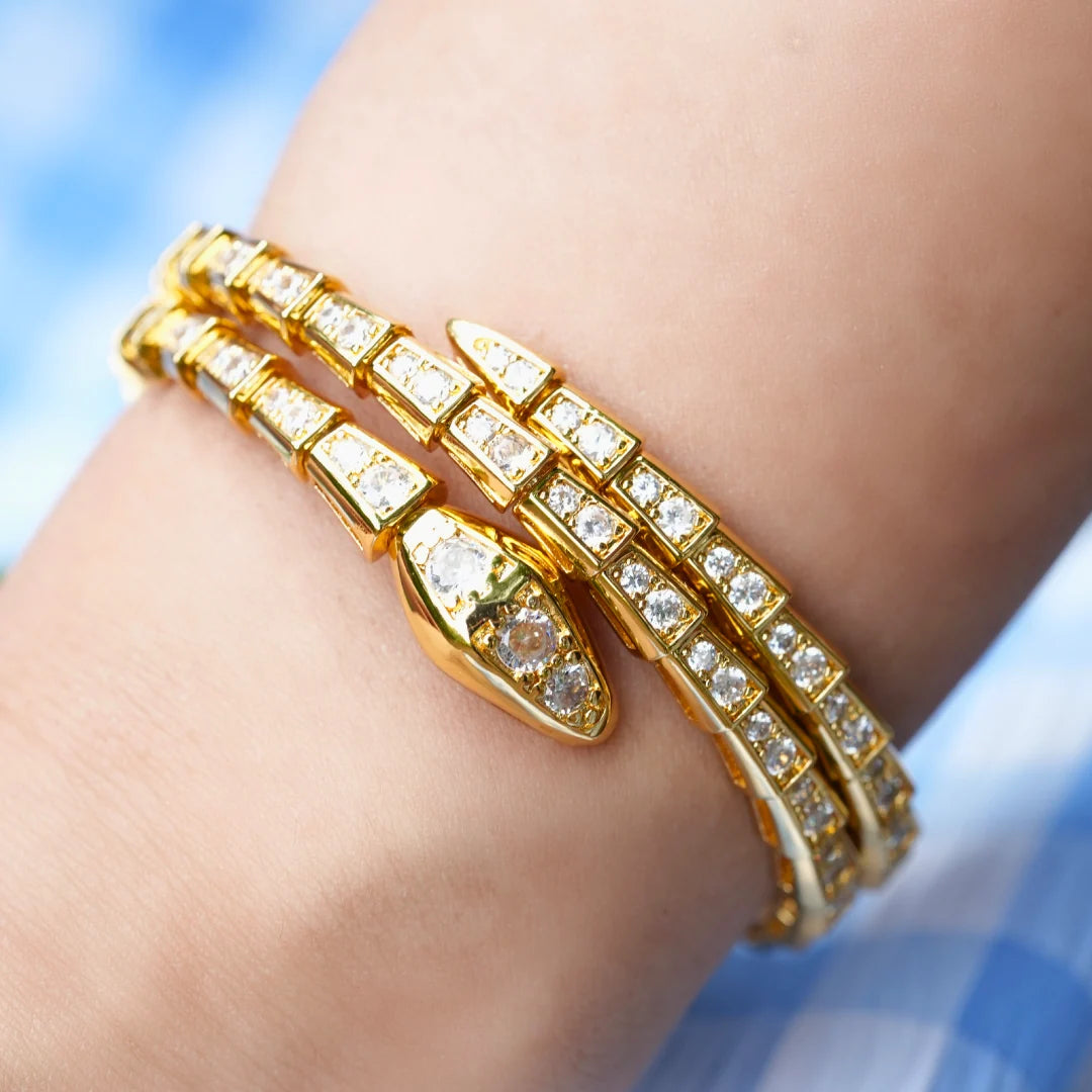Aurelia Serpenti Snake Design Bracelet - Elegant Gold Jewelry