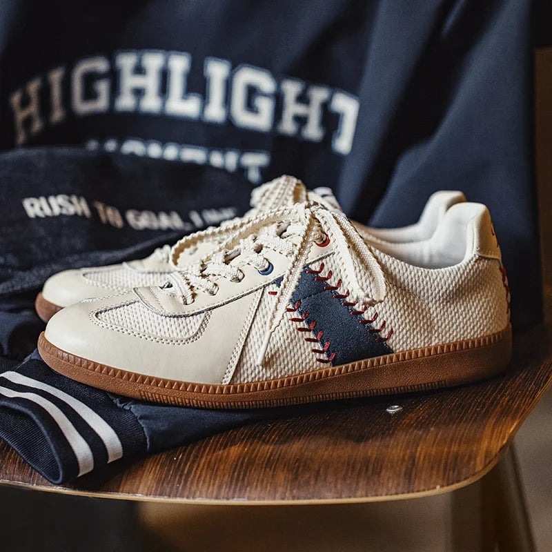 Retro Stitch Sneakers - Vintage Style Comfortable Footwear