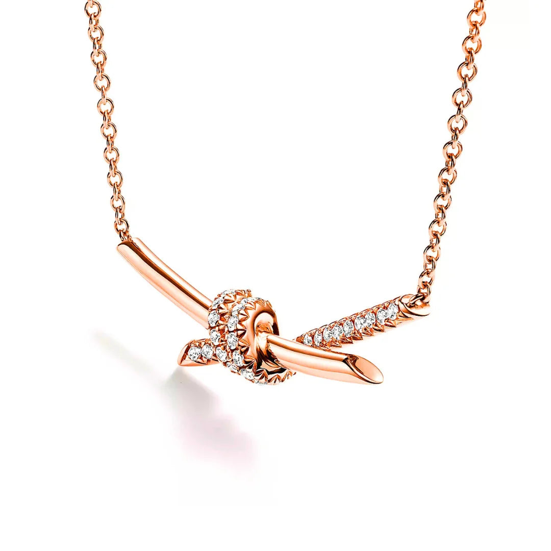 Diamond Knot Necklace - Elegant Fine Jewelry