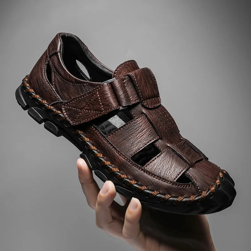 Corbin Men's Genuine Leather Fisherman Sandals - Comfortable Summer Footwear