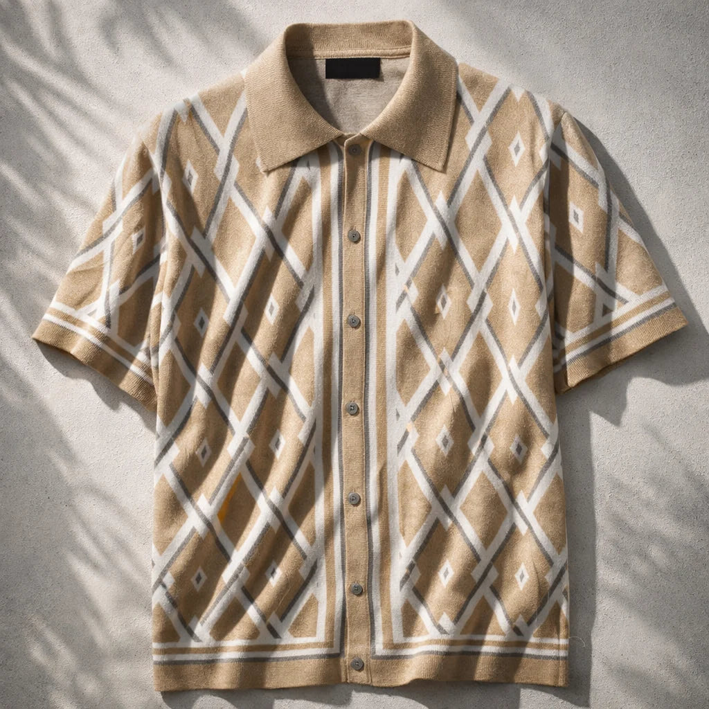 Toscano Men's Knit Polo Shirt - Premium Cotton Blend