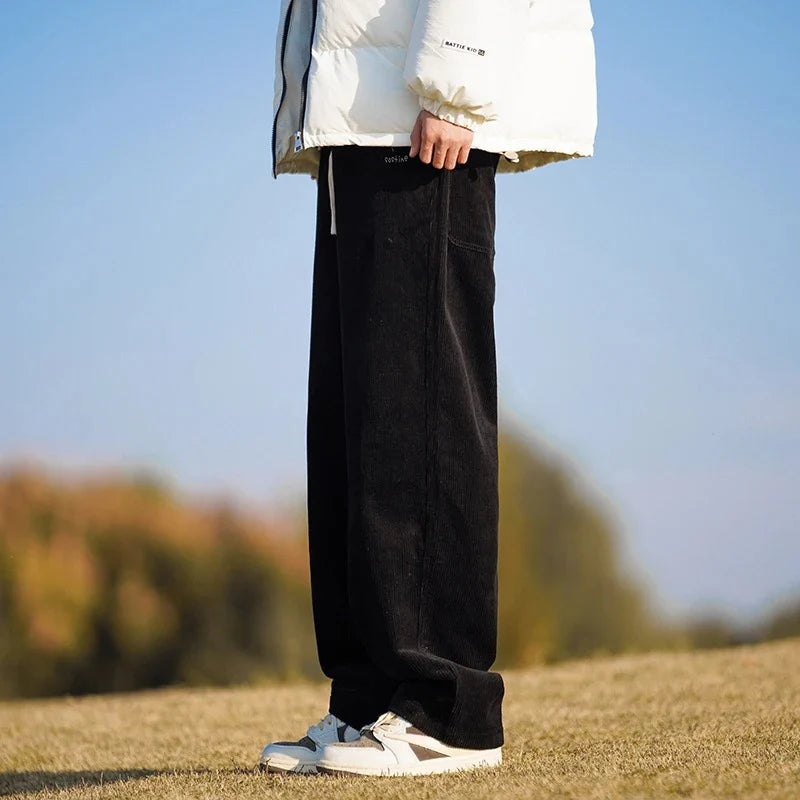 Men's Corduroy Drawstring Pants - Comfortable Casual Trousers