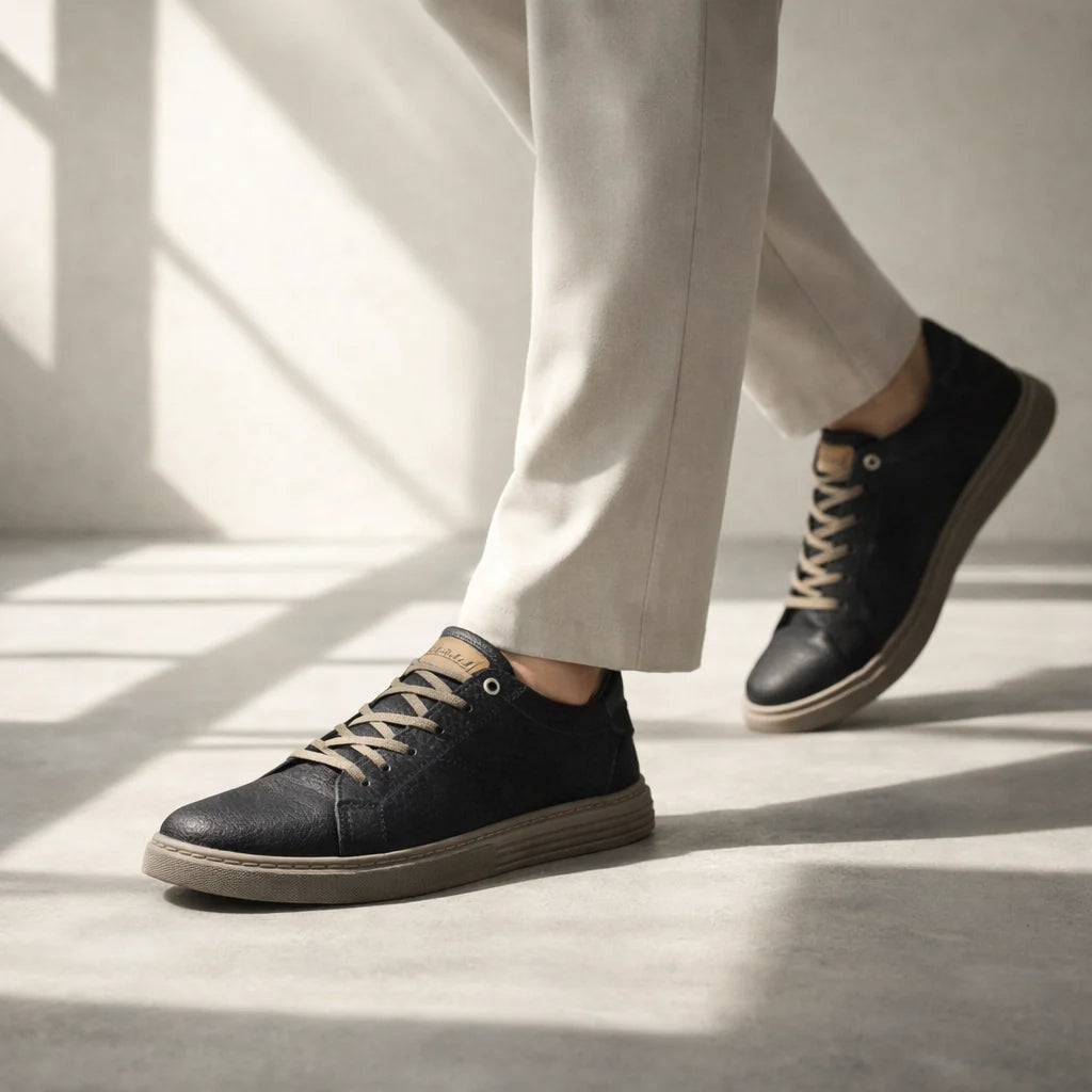 UrbanStride Men's Genuine Leather Sneakers - Comfortable Casual Footwear