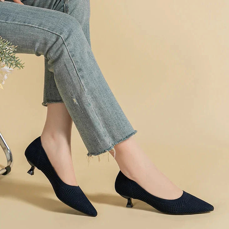 Aurielle Women's Kitten Heel Pumps - Comfortable Pointed Toe Shoes