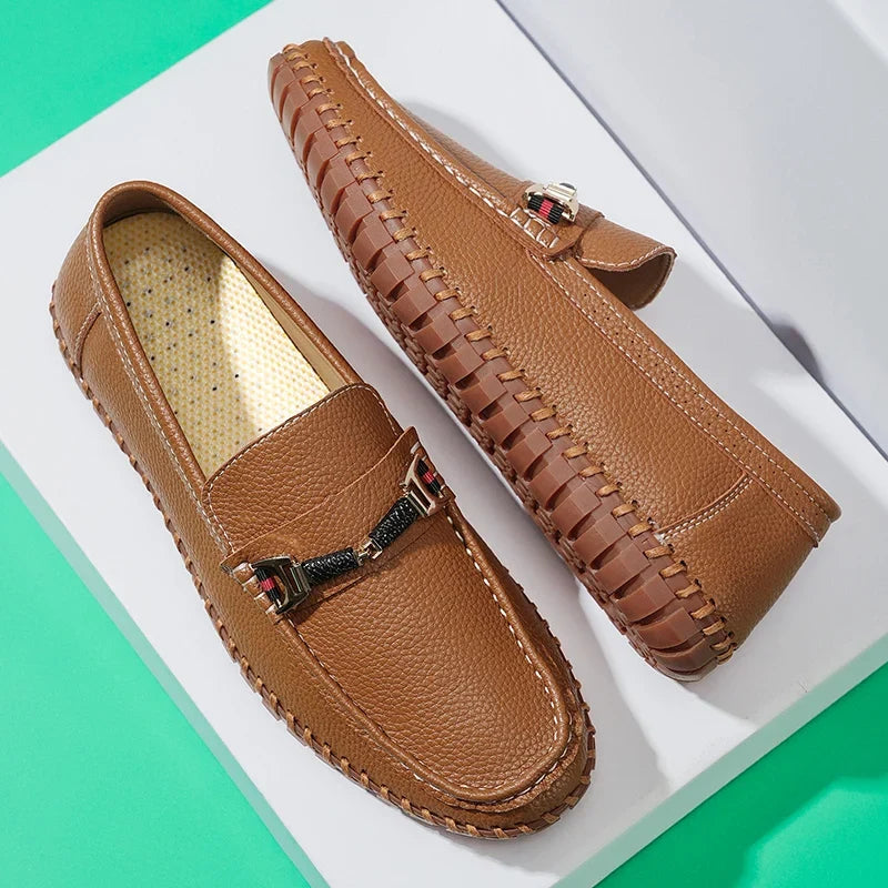 The Oakridge Men's Leather Loafers - Comfortable Slip-On Shoes