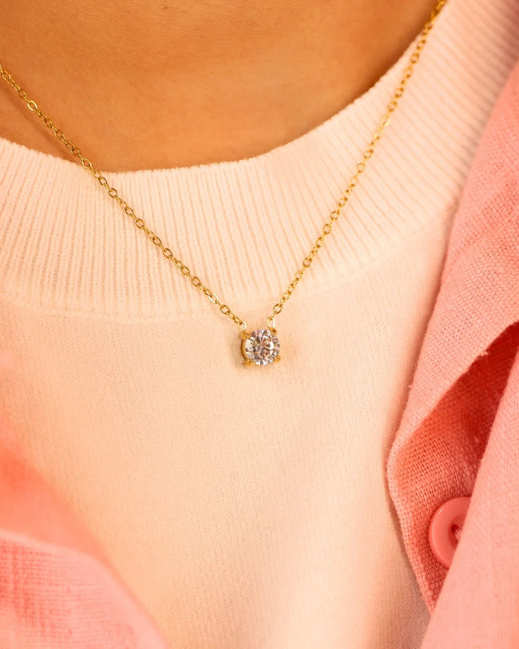 Astra Solitaire Diamond Necklace - Elegant Minimalist Jewelry