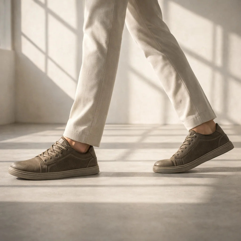 UrbanStride Men's Genuine Leather Sneakers - Comfortable Casual Footwear