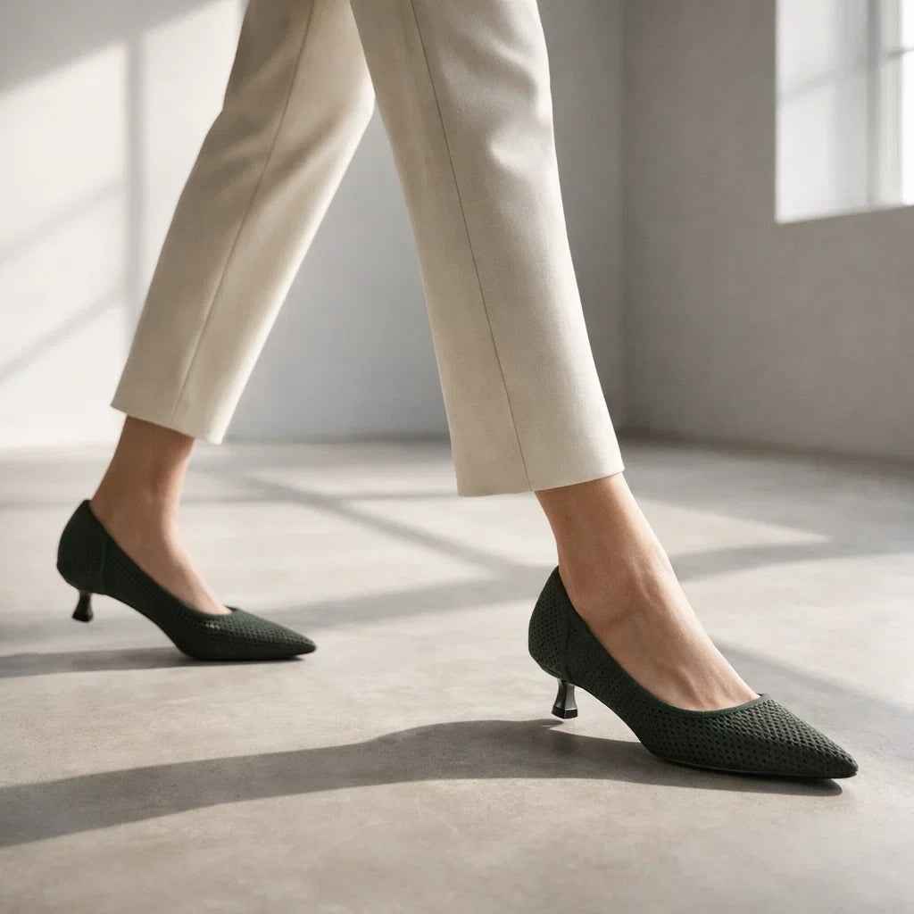 Aurielle Women's Kitten Heel Pumps - Comfortable Pointed Toe Shoes