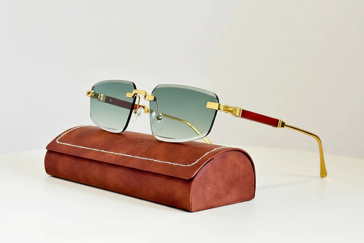 Solano Rimless Wood Sunglasses - Lightweight UV Protection