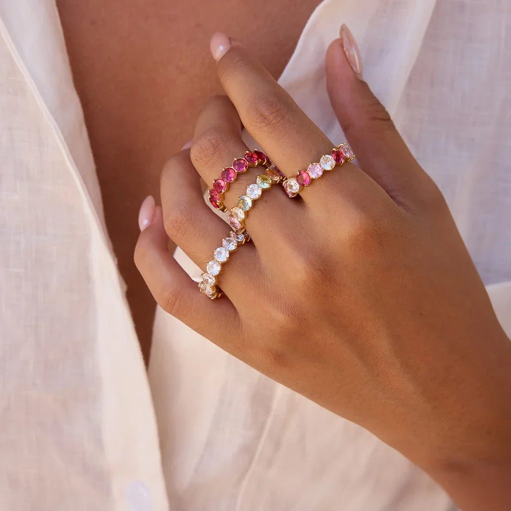Chroma Eternity Ring - Handcrafted Sterling Silver Band