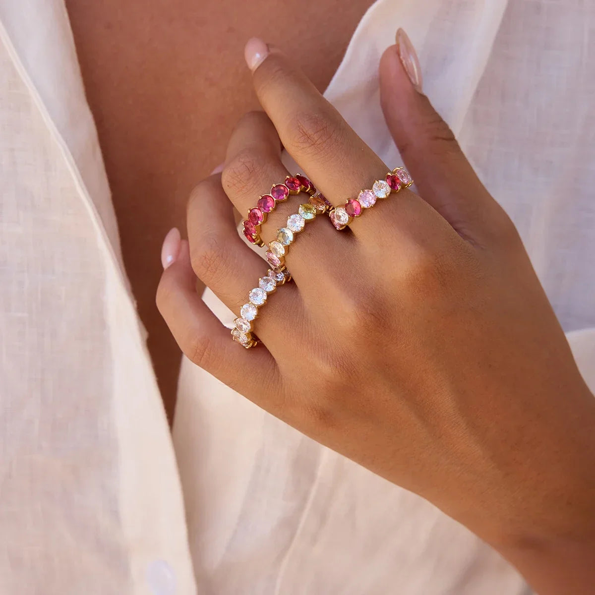 Chroma Eternity Ring - Handcrafted Sterling Silver Band