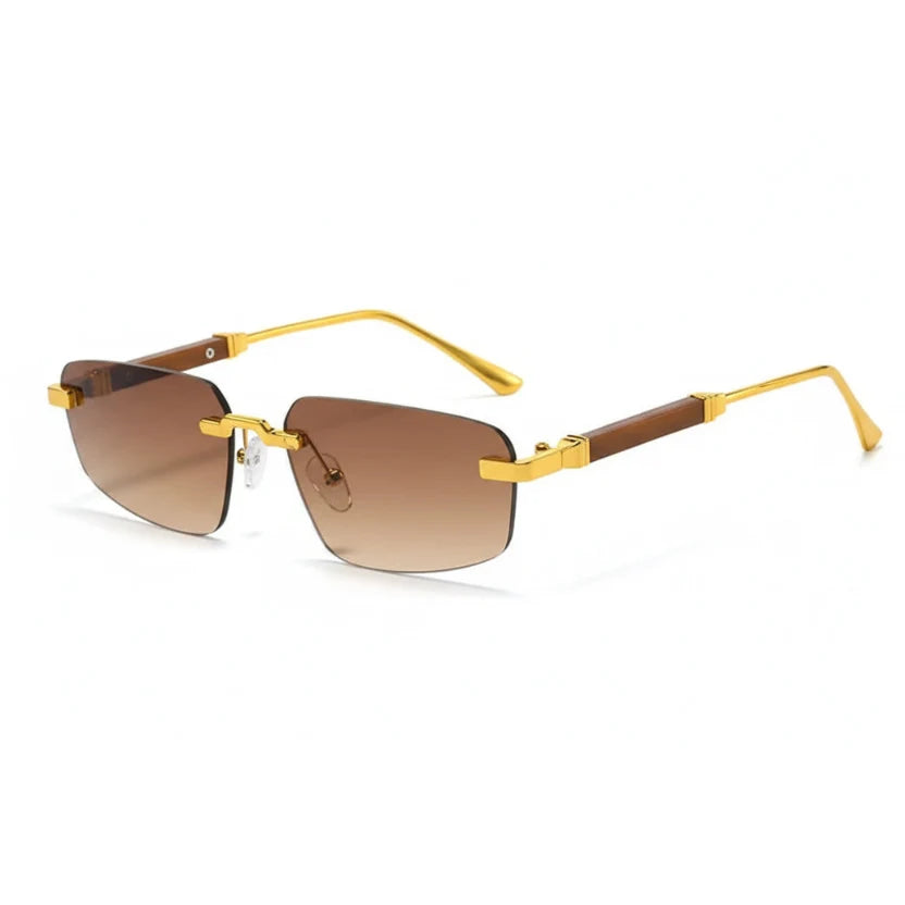 Solano Rimless Wood Sunglasses - Lightweight UV Protection