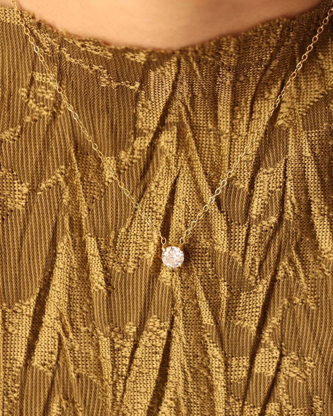 Astra Solitaire Diamond Necklace - Elegant Minimalist Jewelry