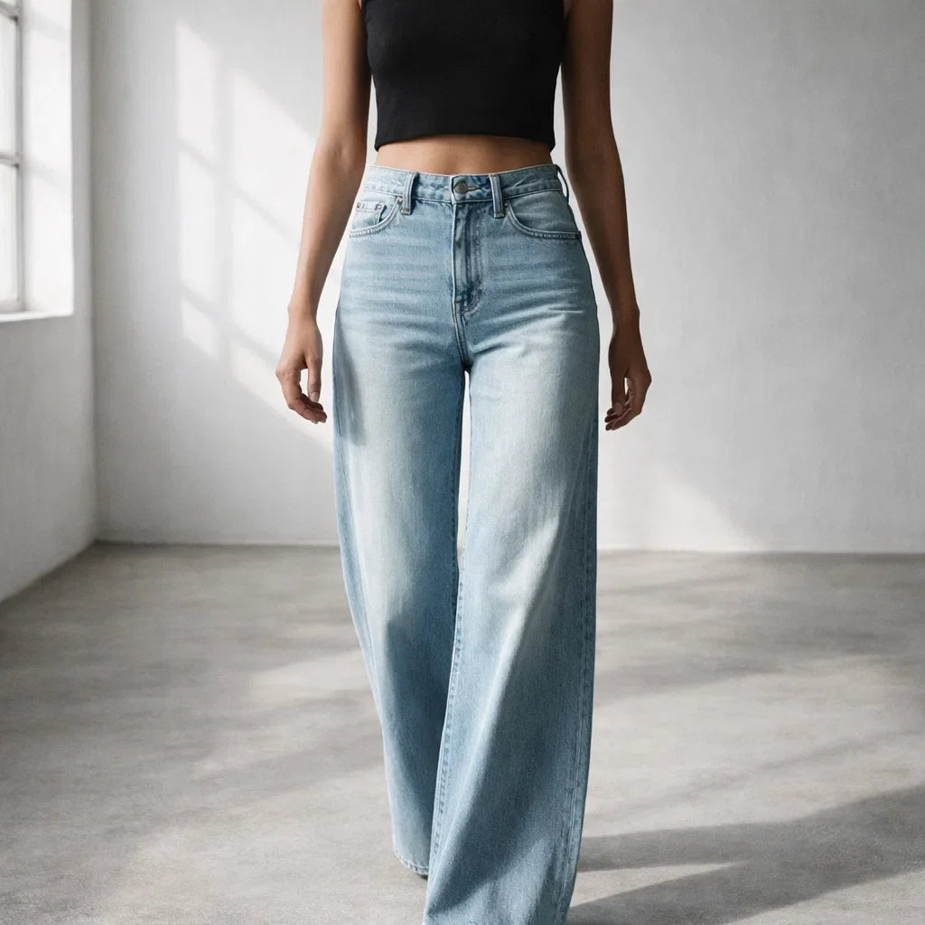 Azura Ease Vintage High-Waisted Wide-Leg Pants