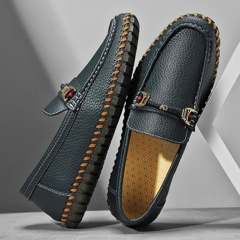The Oakridge Men's Leather Loafers - Comfortable Slip-On Shoes