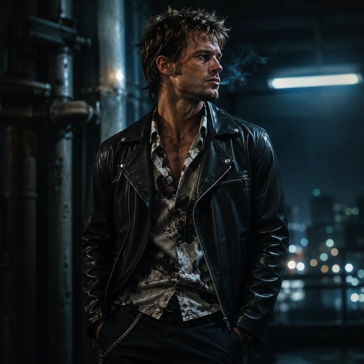 Durden Men's Leather Jacket - Classic Biker Style