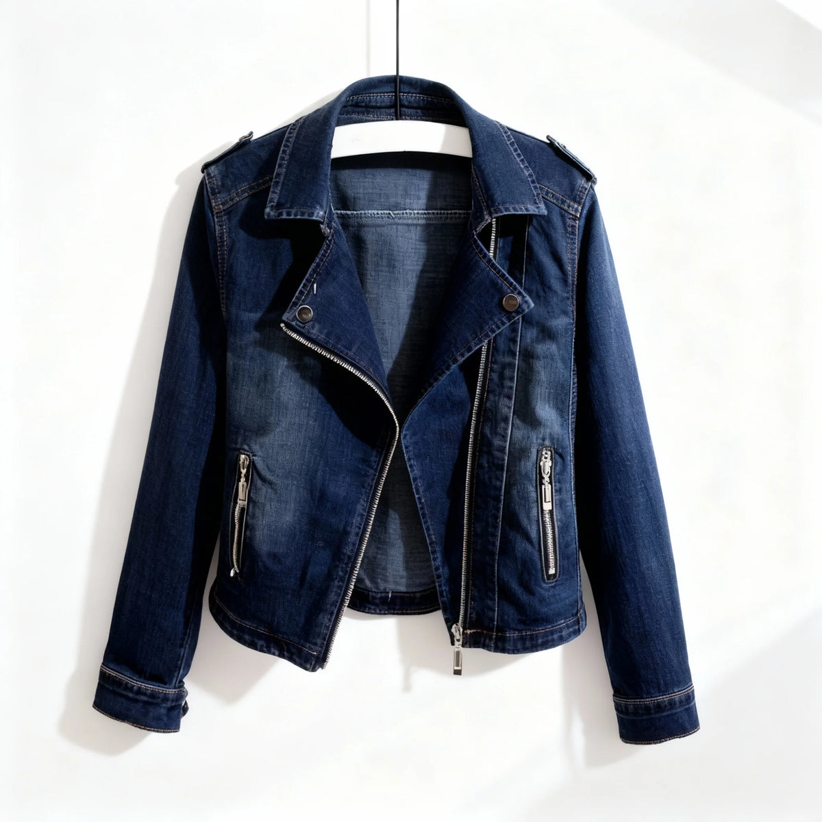 Lena Women's Classic Denim Jacket - Durable Cotton Jean Jacket
