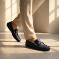 Milano Men's Italian Leather Bit Loafers - Premium Slip-On Dress Shoes