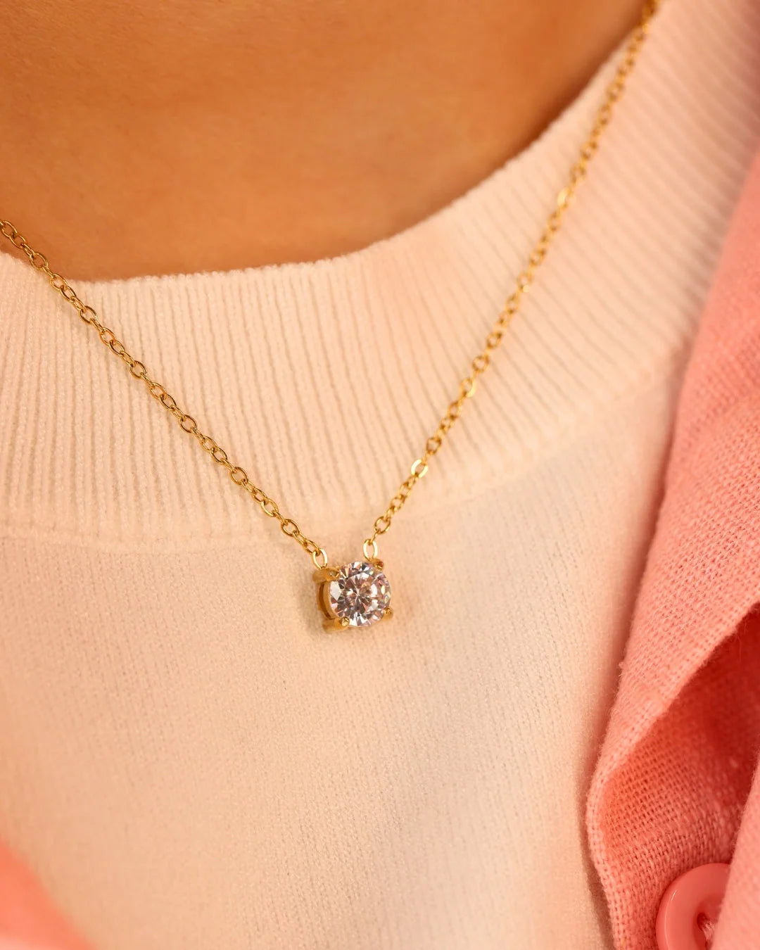 Astra Solitaire Diamond Necklace - Elegant Minimalist Jewelry