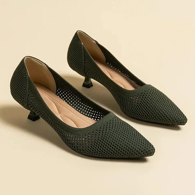 Aurielle Women's Kitten Heel Pumps - Comfortable Pointed Toe Shoes
