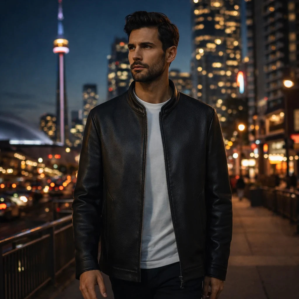 Noir Axis Men's Premium Sheepskin Leather Jacket