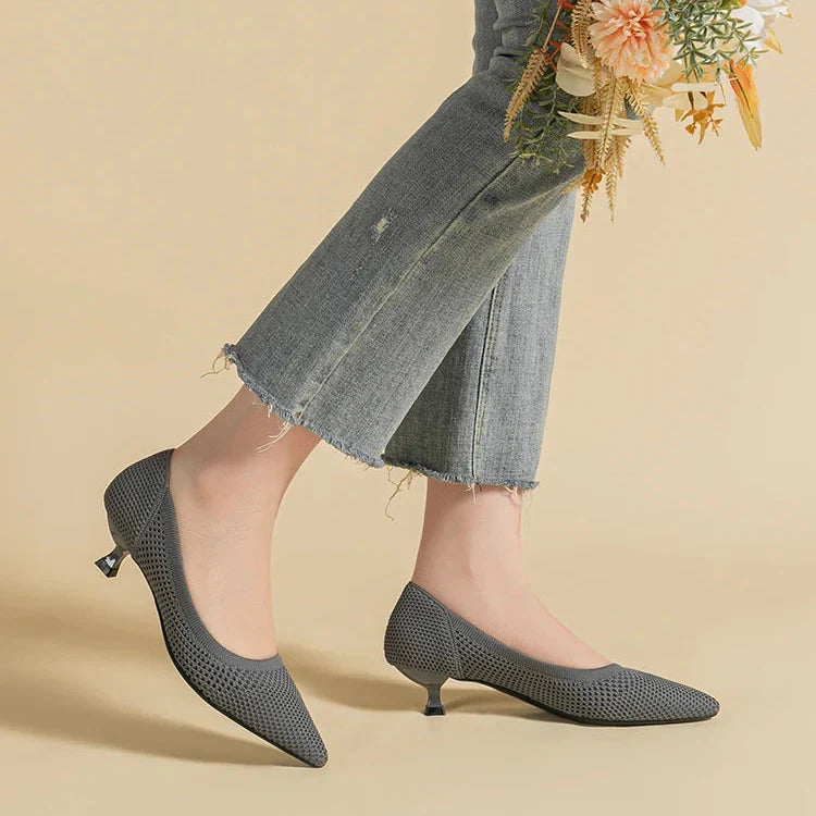 Aurielle Women's Kitten Heel Pumps - Comfortable Pointed Toe Shoes