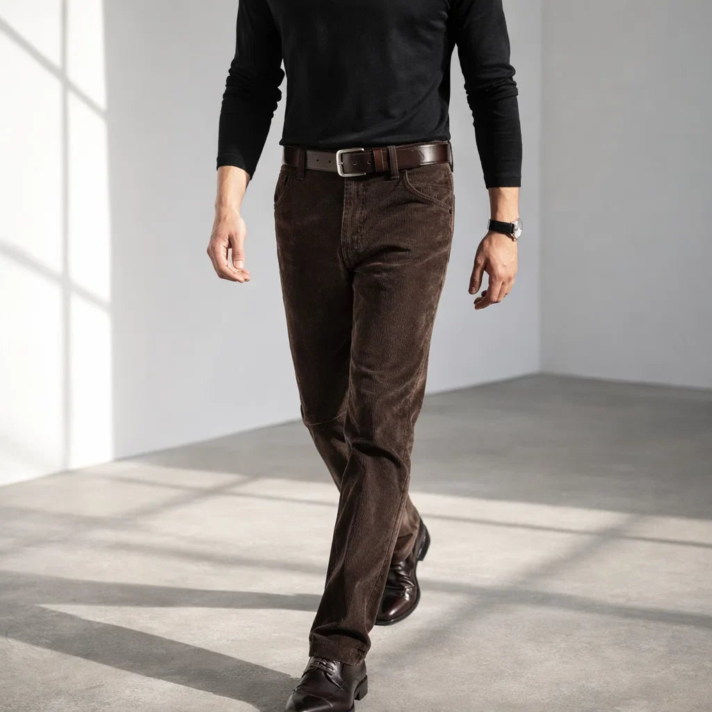 Classic Men's Corduroy Trousers - Comfortable Casual Pants