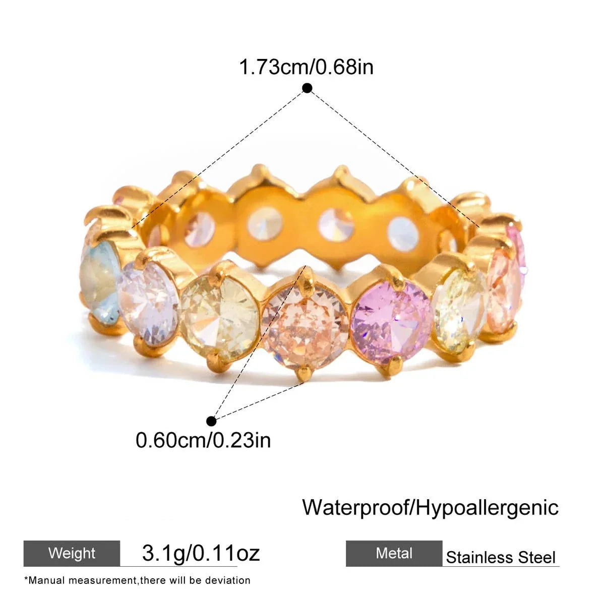 Chroma Eternity Ring - Handcrafted Sterling Silver Band