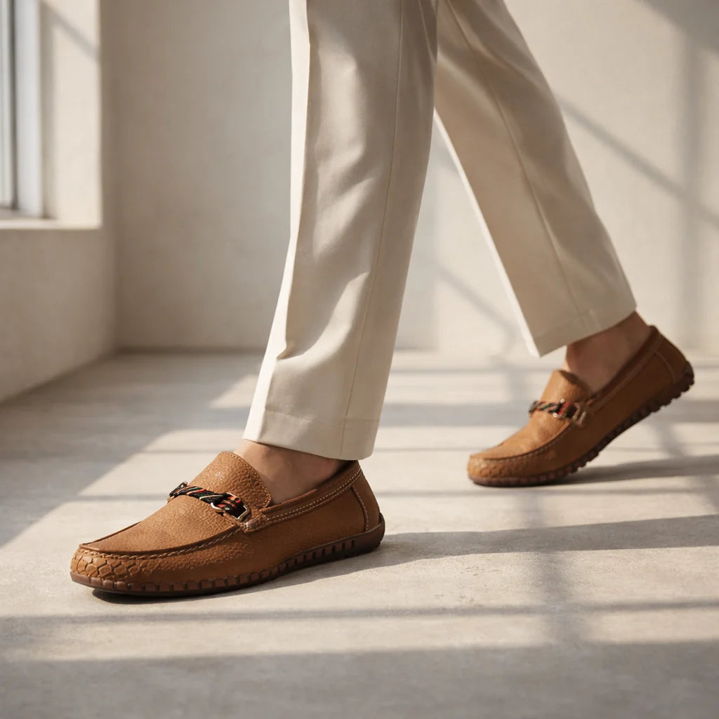 The Oakridge Men's Leather Loafers - Comfortable Slip-On Shoes