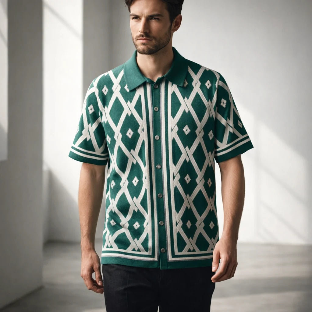 Toscano Men's Knit Polo Shirt - Premium Cotton Blend